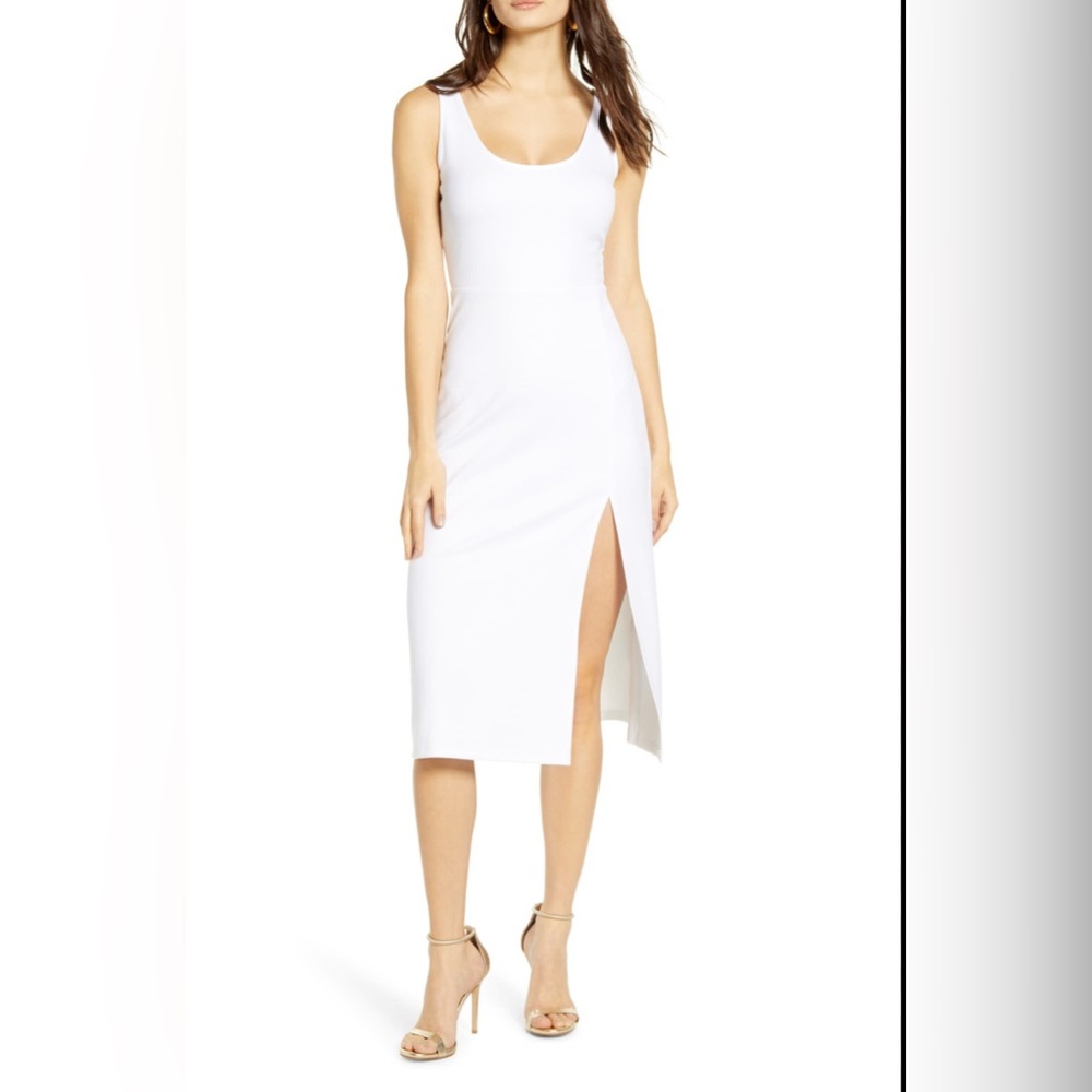 Leith Scoop Neck Midi Dress White ~ XS